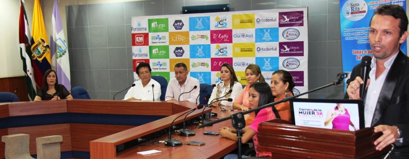 Presentación de la carrera atlética DIOSA UMIÑA 5K organizada por el Municipio de Manta, Ecuador.