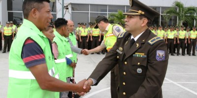 Ceremonia policial en Portoviejo. Manabí, Ecuador.