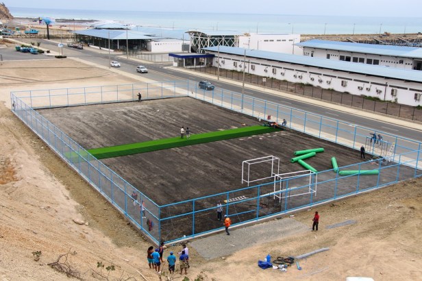 Cancha para fulbito en San Mateo, Manta. Manabí, Ecuador.