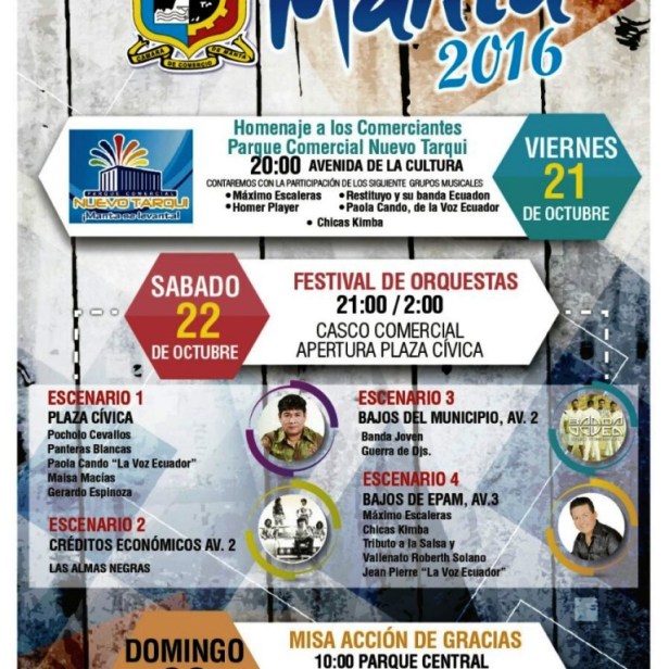Programa Fiesta del Comercio de Manta 2016. Manabí, Ecuador-