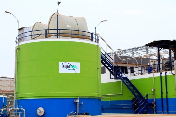 Planta recicladora de aguas residuales inaugurada por Eurofish de Manta. Manabí, Ecuador.