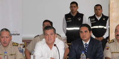 Directivos del Consejo de Seguridad Ciudadna reunido en Portoviejo. Manabí, Ecuador.