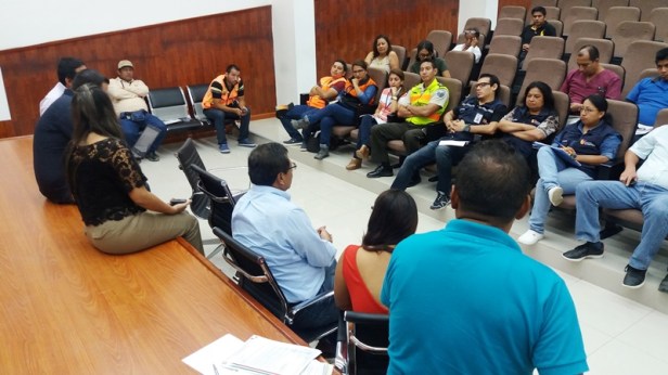 Reunión del COE cantonal de Montecristi. Manabí, Ecuador.
