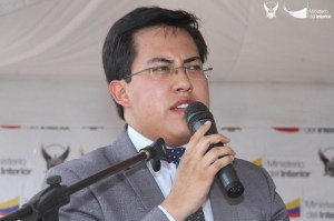 Diego Fuentes, ministro encargado de Interior. Manabí, Ecuador.