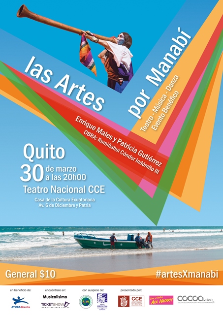 Afiche del espectáculo cultural Las Artes por Manabí.