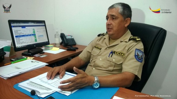 Coronel Giovanni Ponce, comandante de la subzona policial en Portoviejo. Manabí, Ecuador.
