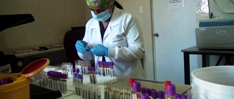 Aspecto del Hemocentro de la Cruz Roja Ecuatoriana en Quito.