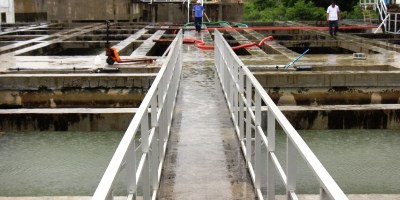 Vista parcial de una planta de tratamiento de la Empresa Pública Aguas de Manta, EPAM. Manabí, Ecuador.