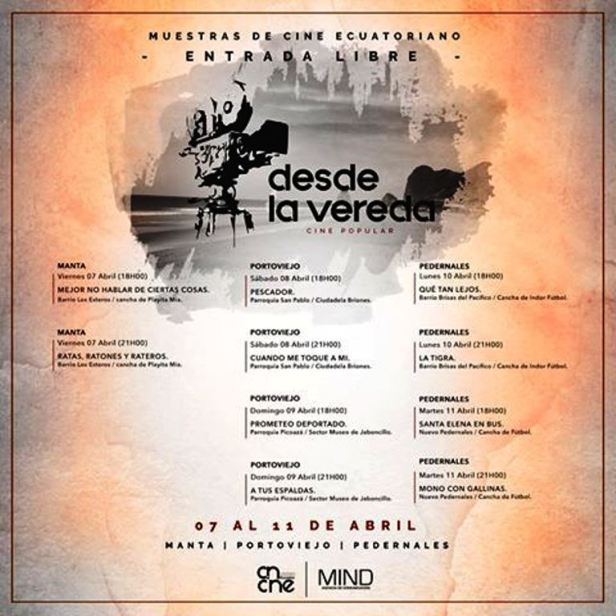 Programa de cine a exhibirse en calles de laprovincia de Manabí.