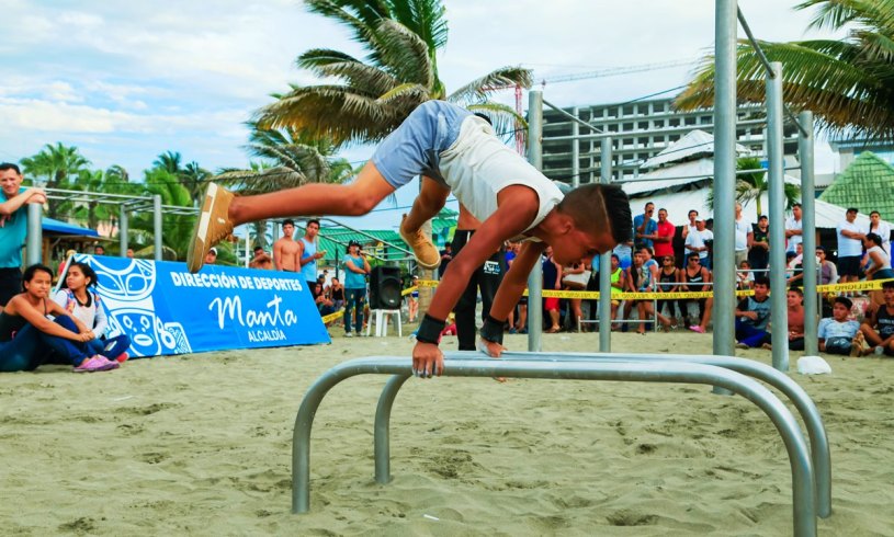José Antonio Quijije, revelación del Campeonato Nacional Workout Street & Calistenia, 2017, Manta. Manabí, Ecuador.