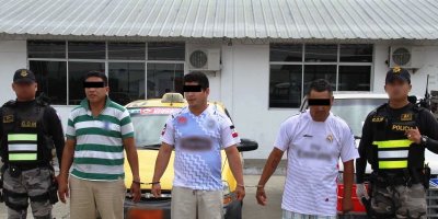Personas detenidas en Portoviejo por la Operación Barranco de la Policía Nacional. Manabí, Ecuador.