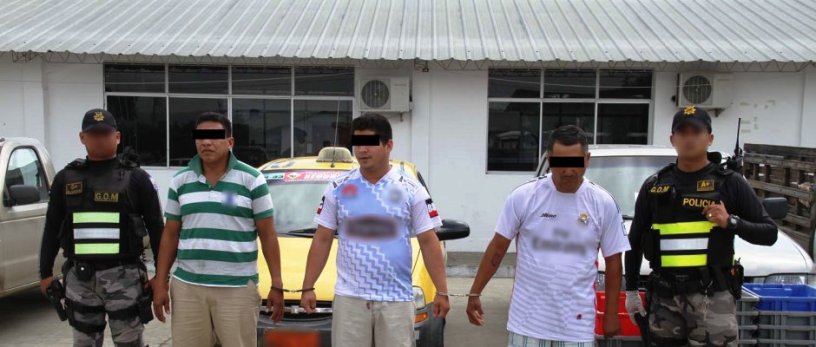 Personas detenidas en Portoviejo por la Operación Barranco de la Policía Nacional. Manabí, Ecuador.