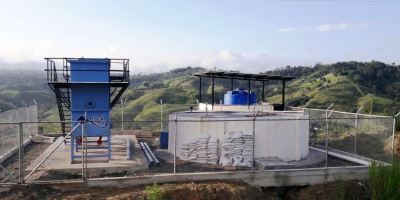 Vista general de la planta de agua potable de la Parroquia Chibunga, Chone. Manabí, Ecuador.
