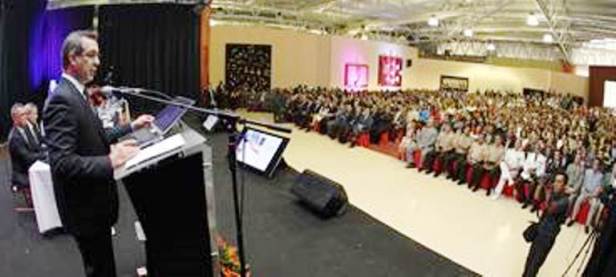 Acto de rendición de cuentas del Consejo Nacional de la Judicatura en el Centro Cívico Ciudad Alfaro de Montecristi; vista panorámica. Manabí, Ecuador.