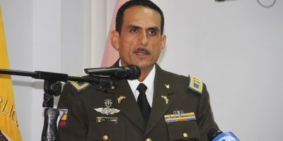 Coronel de Policía Víctor Hugo Zárate, comandante del Distrito Manta. Manabí, Ecuador.
