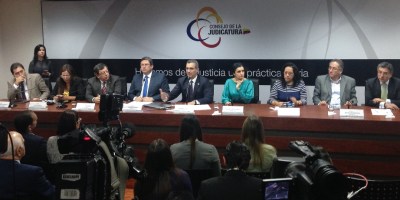 Mesa de Justicia del Consejo Nacional de la Judicatura. Quito, Ecuador.