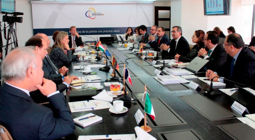 Reunión del Consejo Nacional de la Judicatura con representantes de la Unión Europea en Ecuador, Quito.