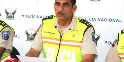 Víctor Zárate, comandante del Distrito Policial Manta. Manabí, Ecuador.