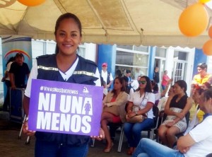 Andrea Romero en acto antiviolencia