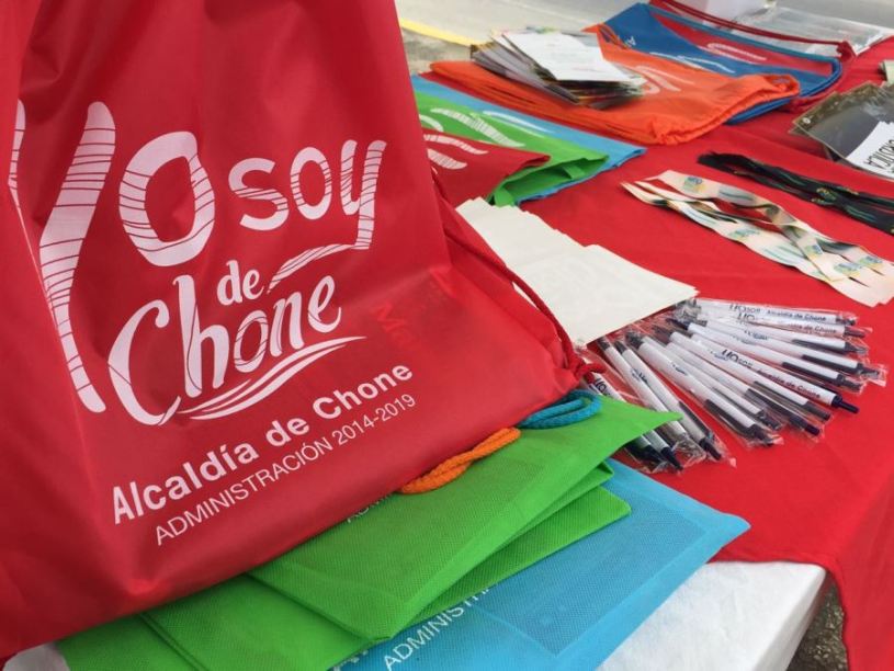 Recuerdos de la promoción turística del GAD municipal de Chone.