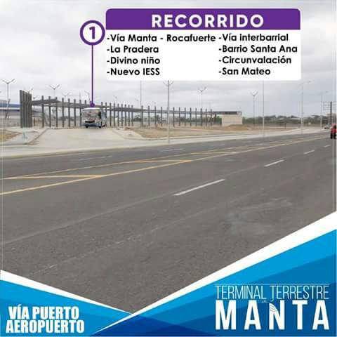 Recorrido autobuses línea 1, Manta