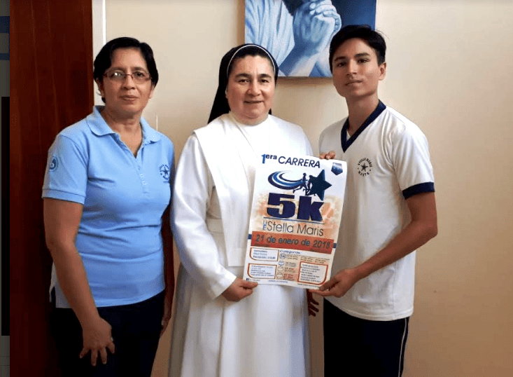 Principales responsables de la 1ra Carrera 5K Stella Maris 2018 de Manta. Manabí, Ecuador.