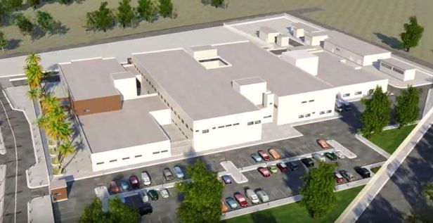 Esta maqueta revela el lado del hospital de Chone en ciernes en donde estará el parqueadero. Manabí, Ecuador.