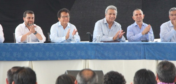 El presidente ecuatoriano Lenín Moreno, en una ceremonia oficial en el puerto de Manta. Manabí, Ecuador.