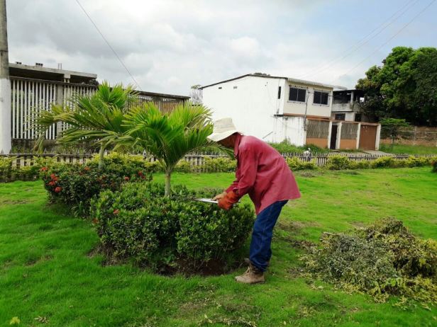 Patricio Zambrano Romero, jardinero de los parques de la ciudad de Chone. Manabí, Ecuador.