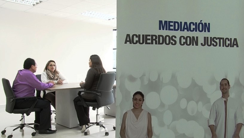 Aspecto de una audiencia de mediación en Ecuador.