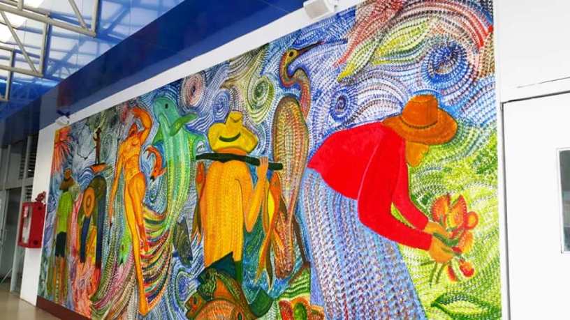 Mural de Gabriel Calle Arango (Colombia), pintado en el Mercado Los Esteros de Manta. Manabí, Ecuador.