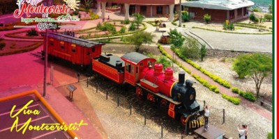 Vista parcial del Centro Cívico Ciudad Alfaro, Montecristi, mostrada como una postal municipal. Manabí, Ecuador.