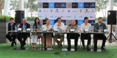 Autoridades de Manta informan sobre el programa de fiestas por el aniversario cantonal en noviembre de 2018. Manabí, Ecuador.