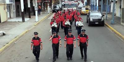 Romería de bomberos de Chone. Manabí, Ecuador.