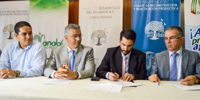 Suscripción de convenio de asignación de recursos monetarios para rehabilitar el Sistema de Riego Carrizal-Chone. Manabí, Ecuador.