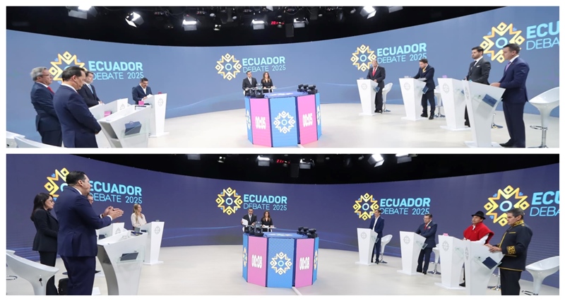 Debate público de candidatos a presidente de la República del Ecuador. Domingo 19 de enero del 2025. / FOTO: CNE