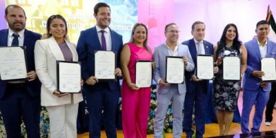 Ocho de los 10 asambleístas ecuatorianos por la provincia de Manabí, periodo 2025-2029. / FOTO: CNE Manabí