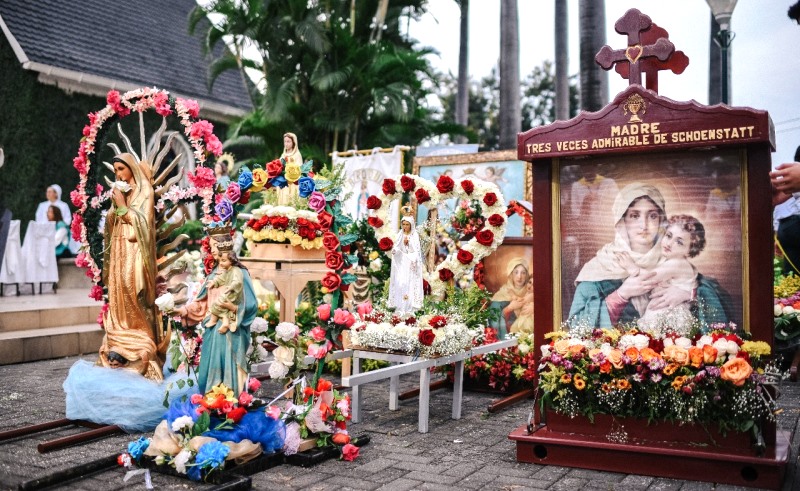 Recreaciones de la Virgen María venerada en el Santuario de Schoenstatt, Guayaquil. / FOTO: Santuario de Schoenstatt / Guayaquil
