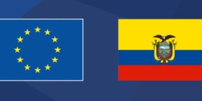 Banderas de Europa y Ecuador. / FOTO: UE Quito