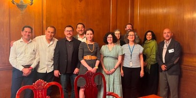 Gestores culturales de Manabí (Ecuador) y ejecutivos del Museo Americano de Historia Natural de Nueva York. / FOTO: Proporcionada por David Ramírez Bravo