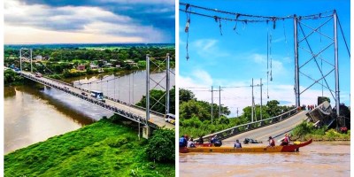 Puente colapsado en Daule, Guayas, Ecuador. / FUENTE: Enviada por Gledin Dumes Rivera / Daule