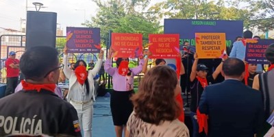 Manifestación pública de mujeres exigiendo respeto. / FUENTE: CJ Manabí, Ecuador