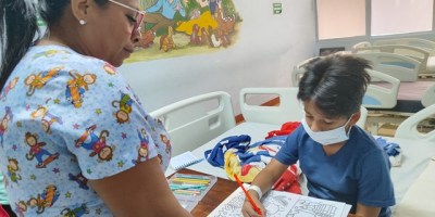 Aula Hospitalaria en Hospital General Portoviejo del IESS. / FUENTE: HGP