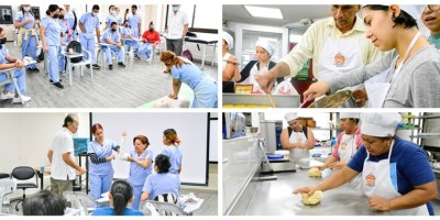 Personas recibiendo capacitación laboral de la Fundación Sánchez Aguilar. / FUENTE: FSA, Guayaquil