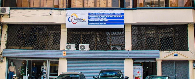 Aspecto parcial de la fachada del edificio donde funciona el Consejo de la Judicatura del Ecuador en la provincia de Manabí. / FUENTE: CJ / Portoviejo