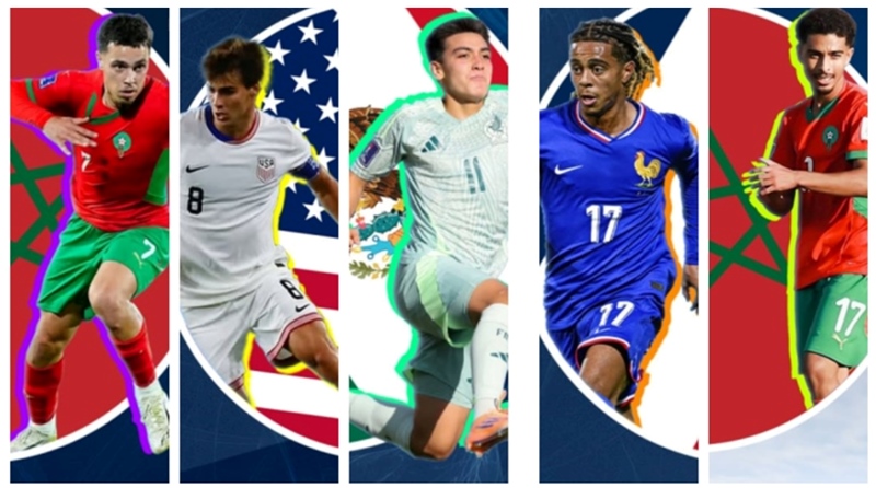 Cinco futbolistas que brillaron en el Mundial Sub-20 del 2025. / FUENTE: Marcadores 247