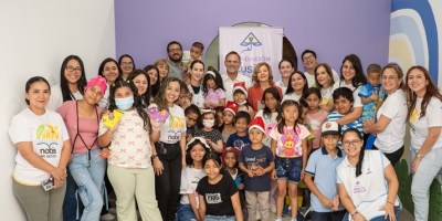 Niños vulnerables amparados por Fundación Ilusión Infantil, reciben apoyo de Fundación Nobis, Guayaquil.