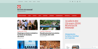 Vista parcial página de inicio REVISTA DE MANABÍ en línea. / FUENTE: RM / Manta