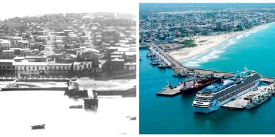 Ciudad de Manta, antes y hoy. / FUENTES: GAD cantonal / TPM (Archivo RdM)