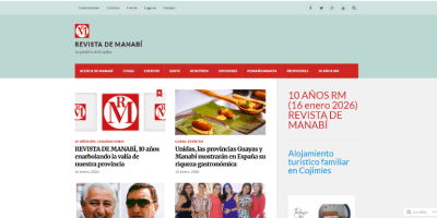 Página de inicio del sitio web REVISTA DE MANABÍ.